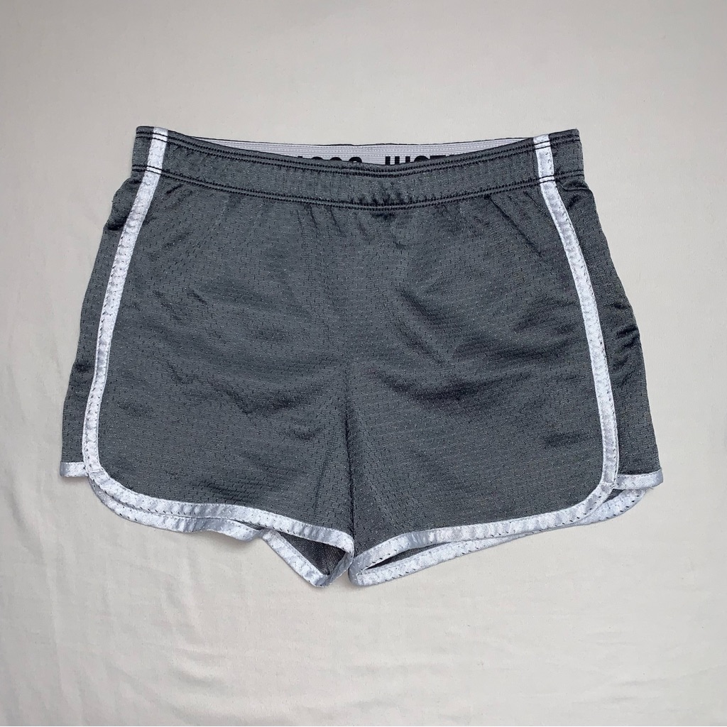 Justice Gray White Mesh Shorts Girl’s 10 Athletic Comfortable Sports Gym Cheer
